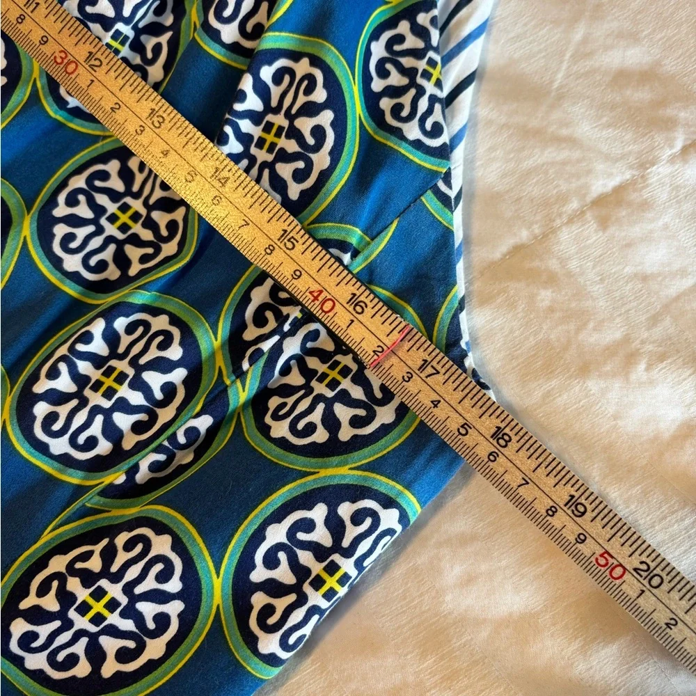 Dizzy Lizzie Vibrant Blue and Green Patterned Mini Dress Large - Picture 5 of 6